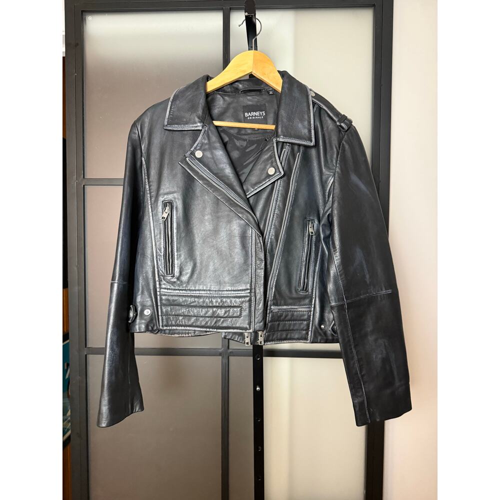 Barney's Originals Petite Beppe 100% Sheep Leather Jacket Size UK 16 / US 14
